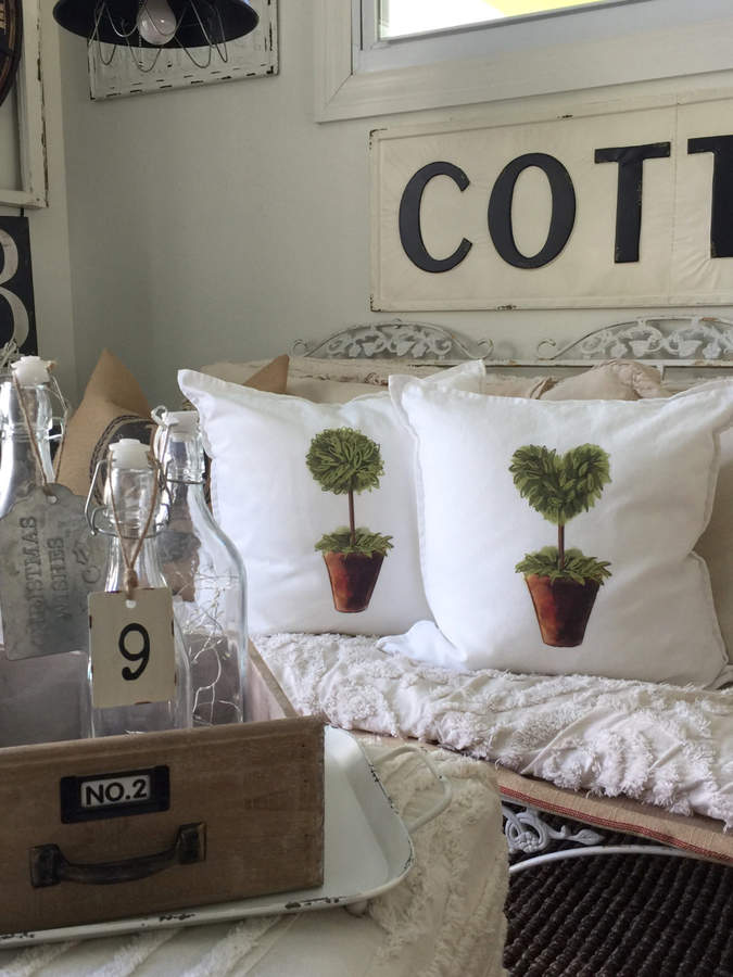 Etsy Boxwood Pillow | Topiary Pillow | Pillow Cover | Farmhouse Decor | Cottage Decor | Cottage Pillows