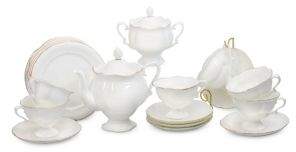 Imperial Porcelain Golden Ribbon 20-Piece Tea Set