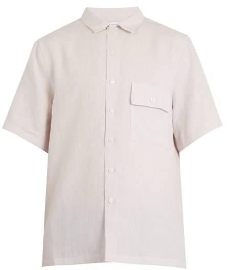 Patch-pocket linen shirt