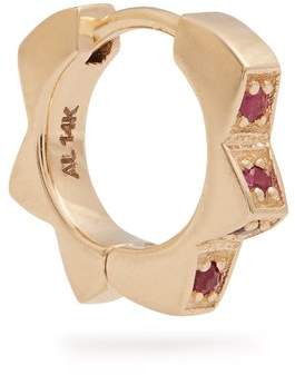 Ruby & yellow-gold Stelle single earring