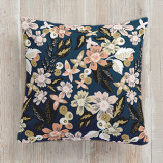 Midnight Florals Square Pillow