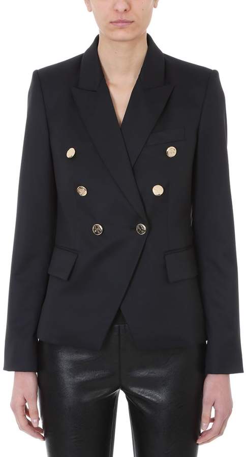 Black Wool Double-breasted Jacket