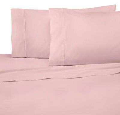 Modern Living Solid Color 300-Thread Count Standard Pillowcases in Light Rose (Set of 2)