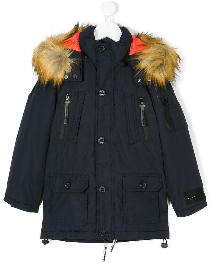 faux fur hooded coat