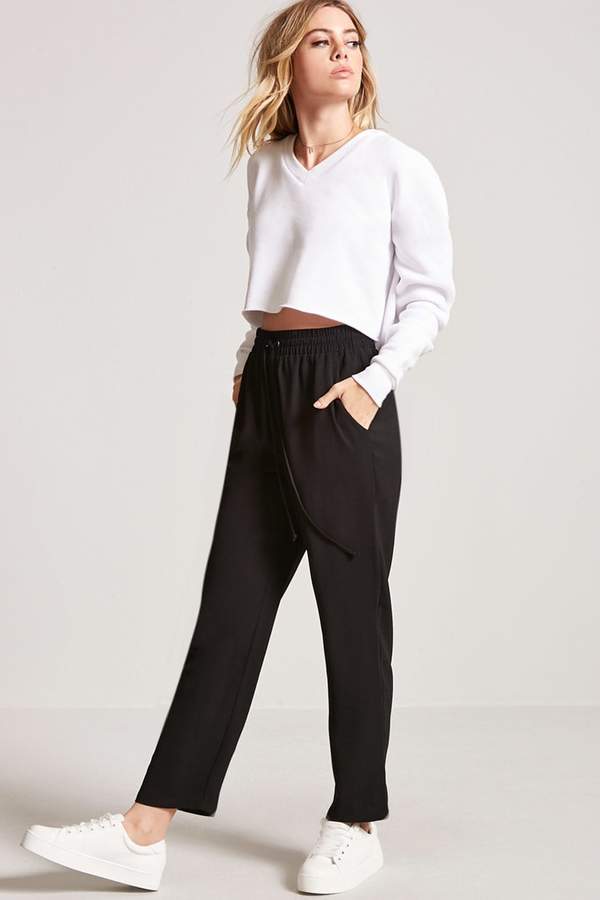 High-Rise Crepe Trousers