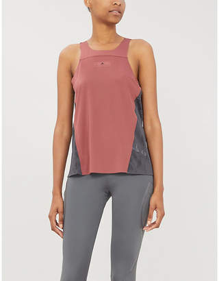 adidas by Stella McCartney Contrast mesh-panel stretch-jersey tank top adidas by Stella McCartney Contrast mesh-panel stretch-jersey tank top