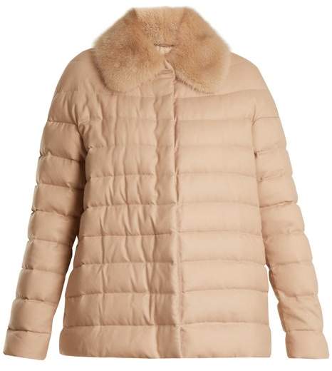 Champlain fur-trimmed quilted down cashmere jacket