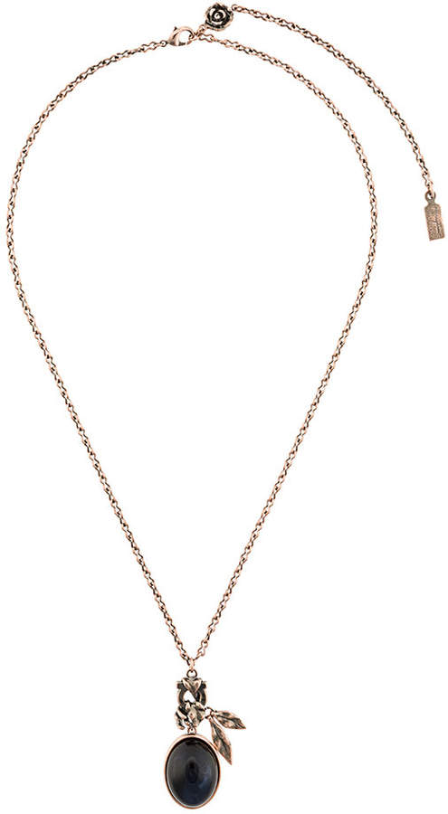 floral embellished pendant necklace