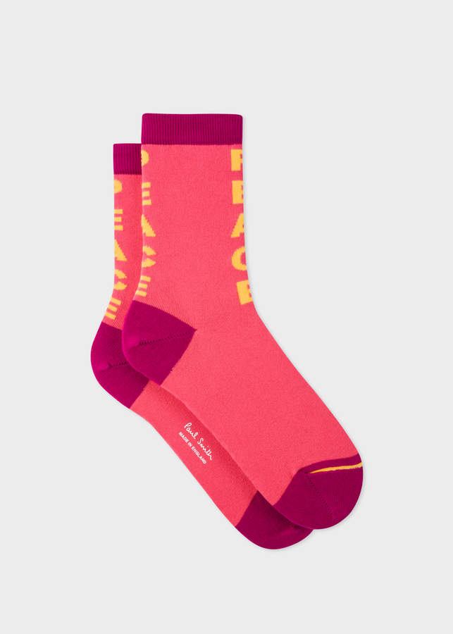 Women's Pink 'Peace' Socks