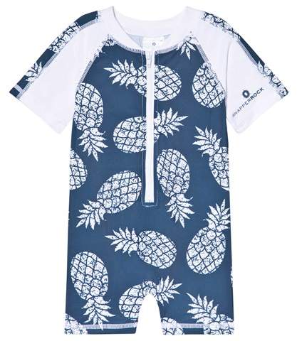 Navy and White Pineapple Print Sunsuit