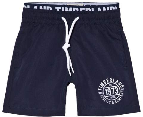 Navy Branded Logo Swim Shorts