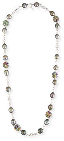 Margot McKinney Jewelry 18k Diamond Chain & Pearl Necklace