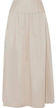 Layered Cotton-Blend Maxi Skirt