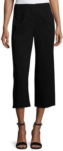 Finesse Crepe Cropped Pants, Black