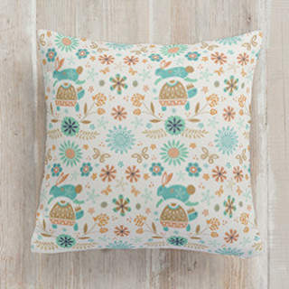 Tortoise and Hare Square Pillow