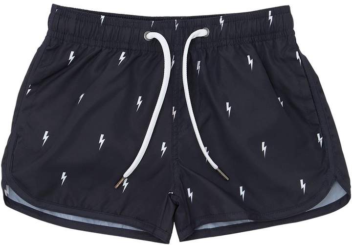 Bolts Printed Nylon Swim Shorts
