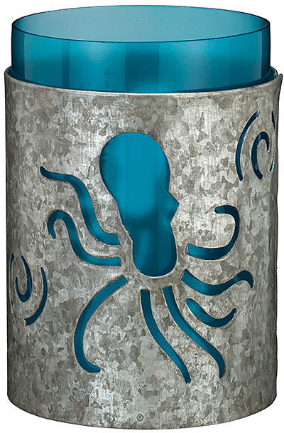 Galvanized Octopus Candle Holder
