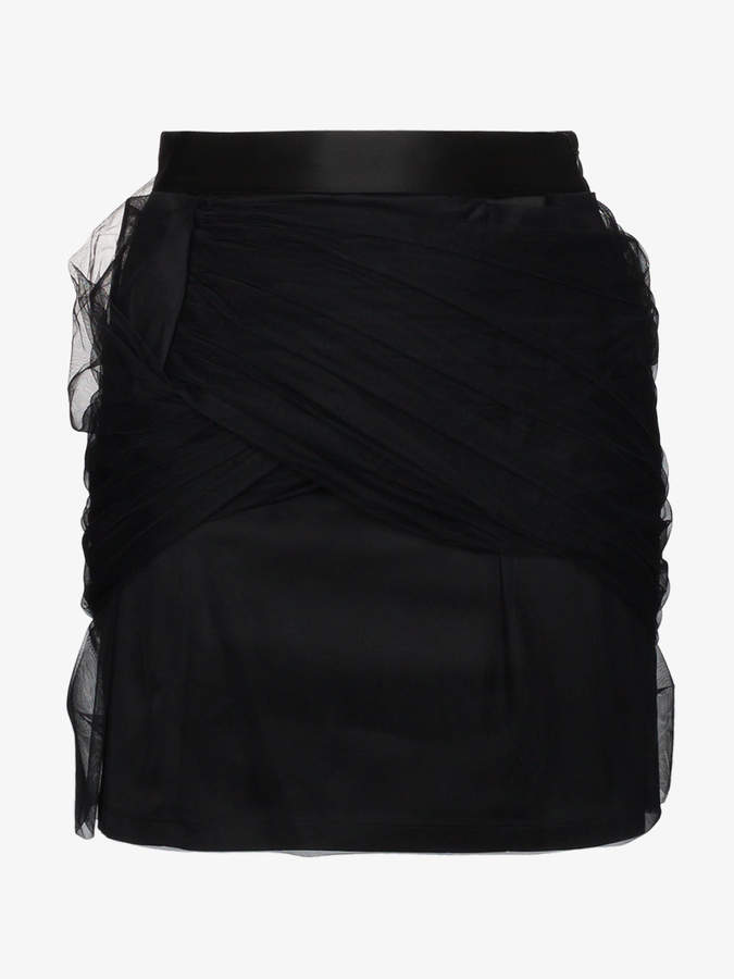 Y / Project Mini skirt with tulle draping
