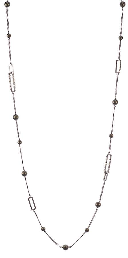 Swarovski Crystal Encrusted Link Necklace, 34