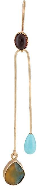 Julie Wolfe Women's Mixed-Gemstone Double-Drop Wire Earring