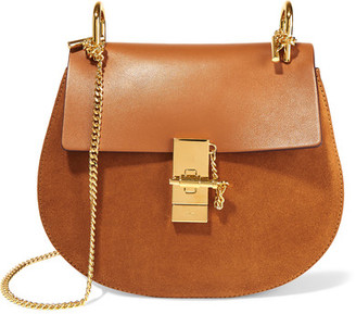 Chloé - Drew Small Leather And Suede Shoulder Bag - Camel