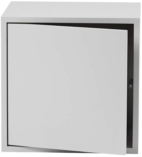 Muuto - Stacked Regalmodul mit Tür, medium, Hellgrau