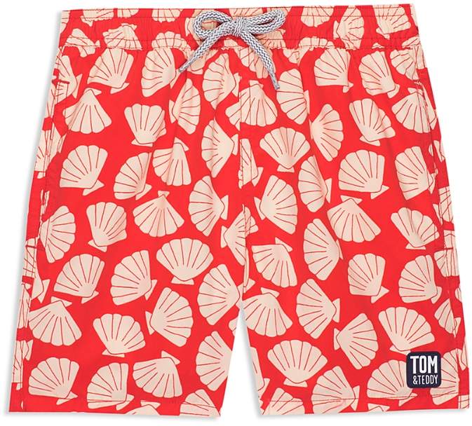 Tom & Teddy Boys' Shell-Print Swim Trunks - Little Kid, Big Kid