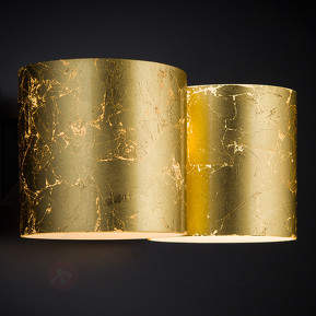 Zweiflammige Wandlampe Brick mit Blattgold