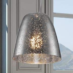 Hängeleuchte Quasar aus Glas mit Chromfinish