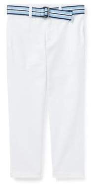 Little Boy's Belted Stretch Skinny Chino Pants