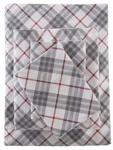 Inverness Angle Flannel Sheet Set (Full) Red