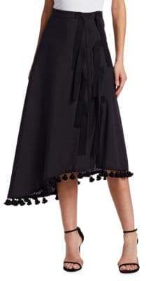 Basilica Pom Pom Asymmetrical A-line Skirt