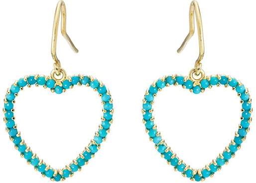 Women's Large Open Heart Drop Earrings