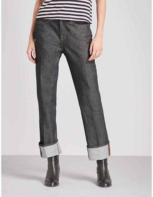 Le Raw Oversize Cuff straight mid-rise jeans