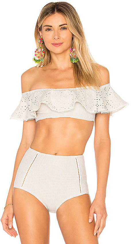 Seersucker Bandeau Bikini Top