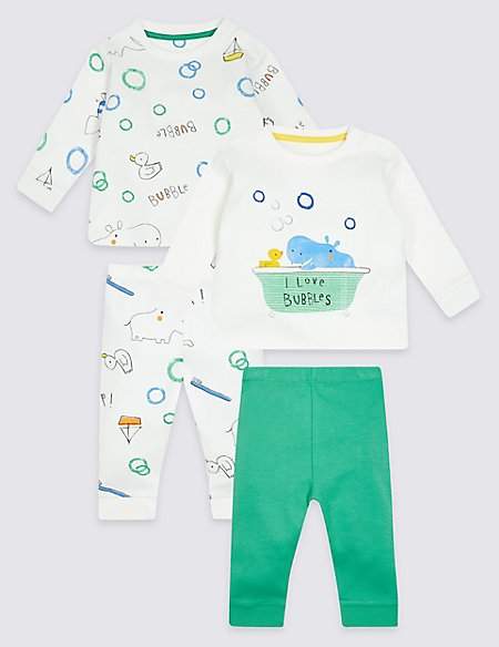 2 Pack Pure Cotton Top & Bottom Outfits
