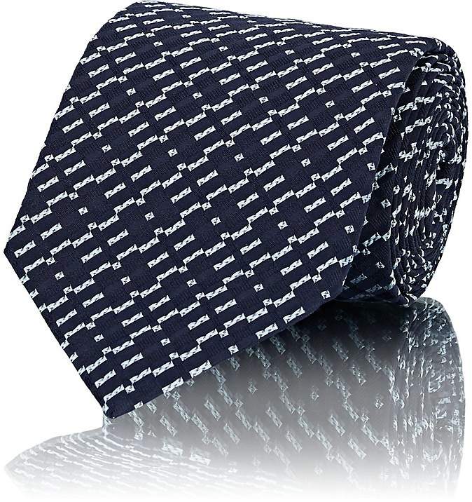Men's Geometric-Print Silk Necktie