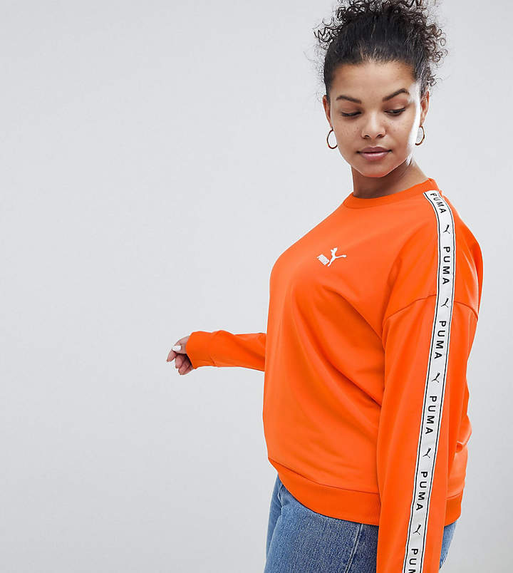 – Plus – Oranges Sweatshirt mit seitlicher Zierbahn, exklusiv bei ASOS