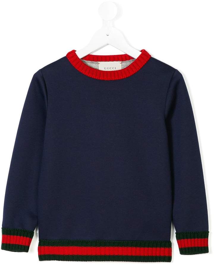 Gucci Kids color block sweater with Web