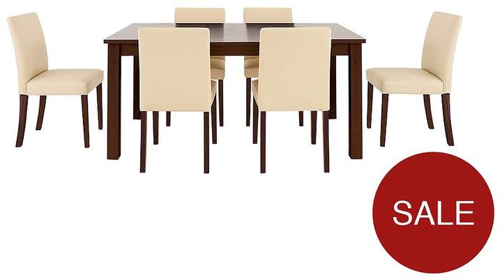 Primo 150 Cm Dining Table + 6 Faux Leather Chairs