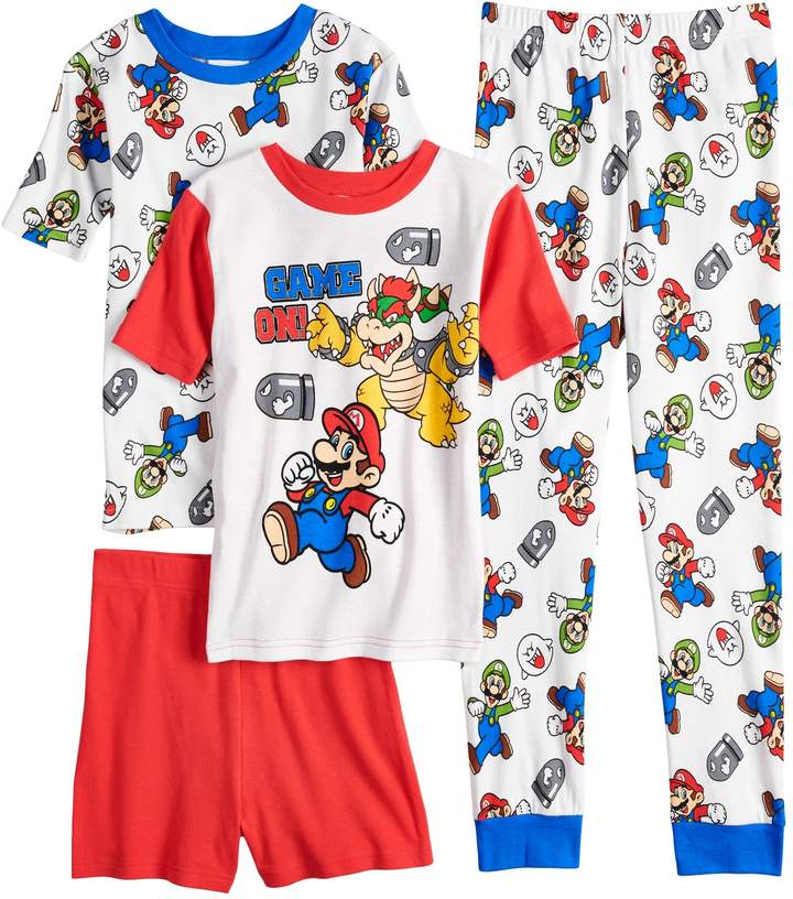 Boys 4-10 Super Mario Bros. 4-Piece Pajama Set