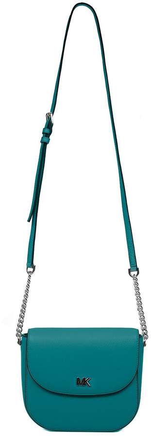 Michael Kors Turquoise Half Dome Hammered Leather Cross Body Bag - BLUE - STYLE