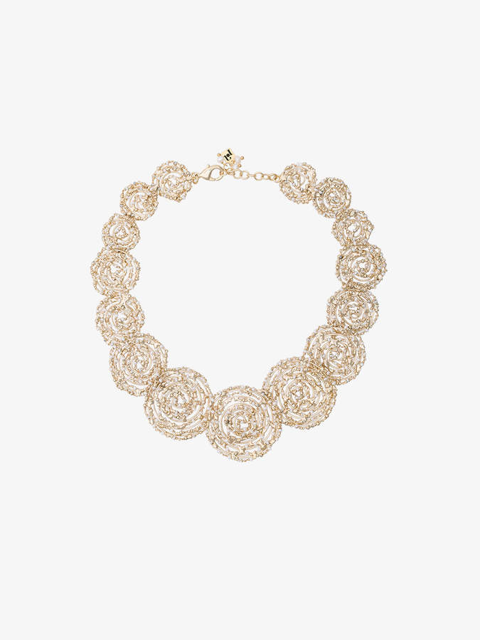 Pizzo disc necklace with pearls