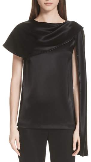 Buy Attached Scarf Liquid Satin Top!