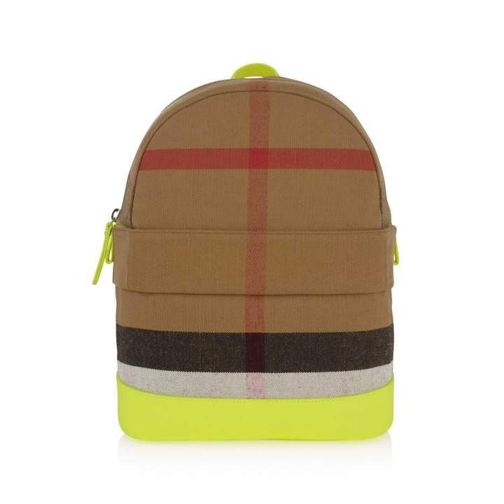 BurberryCheck & Neon Yellow Nico Backpack
