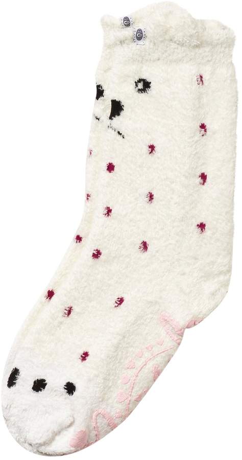 Cream Bolli Bear Slipper Socks