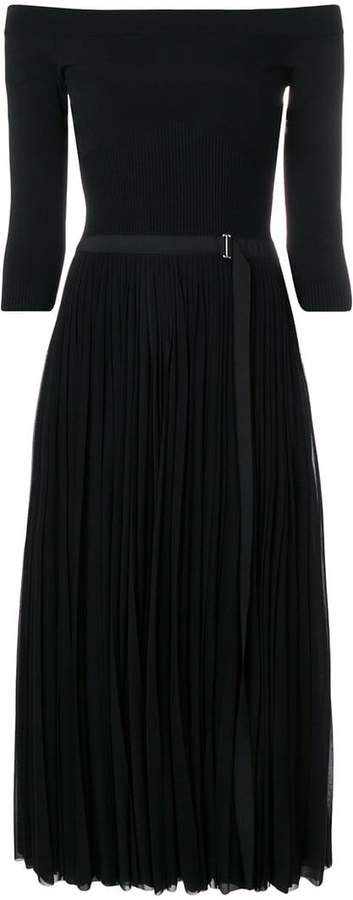 pleated midi dress