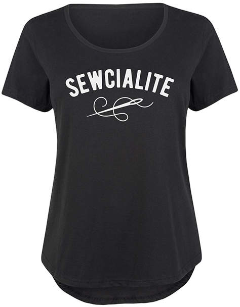 Black 'Sewcialite' Relaxed-Fit Tee - Plus
