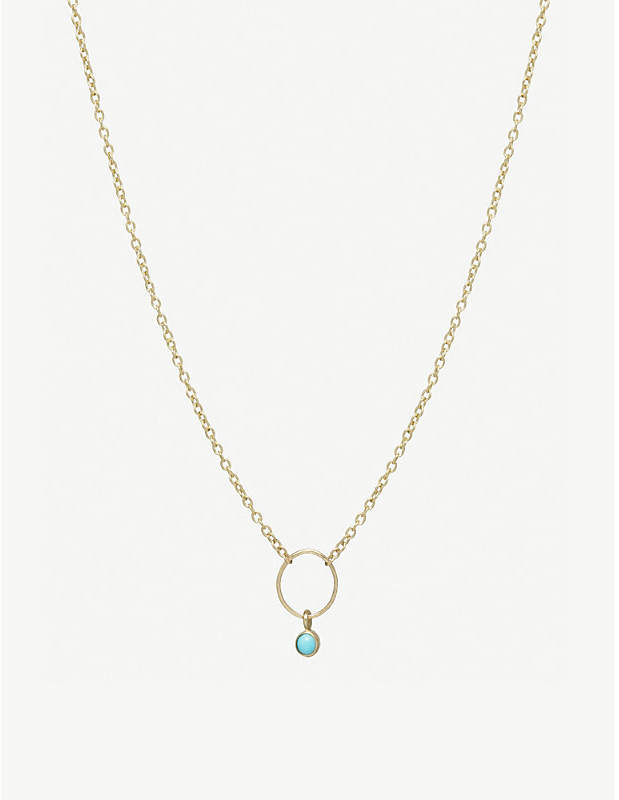 The Alkemistry Zoë Chicco 14ct yellow-gold and turquoise circle necklace