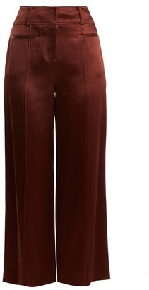 Diane von Furstenberg Wide Leg Pintucked Culottes - Womens - Brown